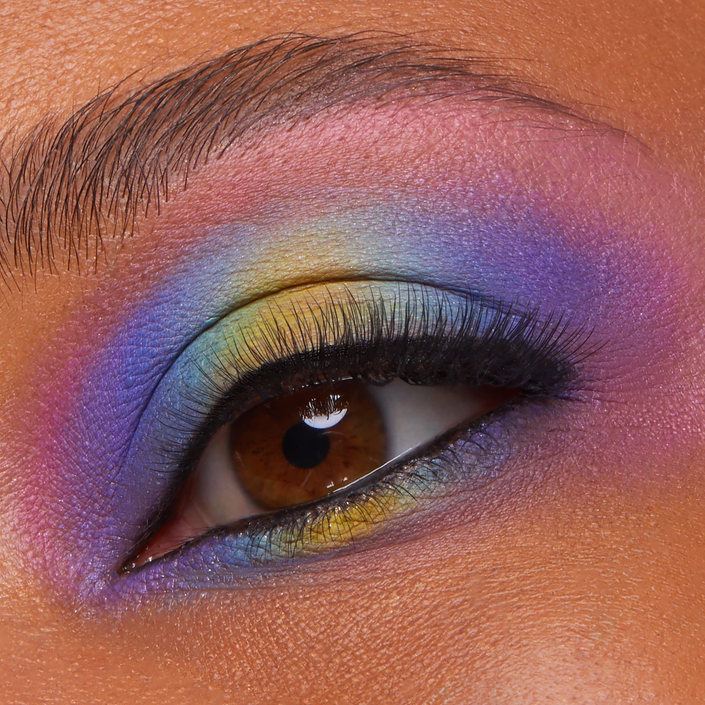 Close up of ColourPop x PokÃ©mon eyeshadow pans with special imprints