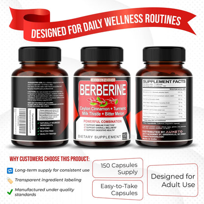 Aumeto Ultra Herbs 150 capsule daily supply bottle