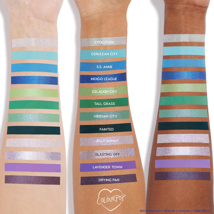 Side profile of ColourPop x PokÃ©mon Pallet Town palette