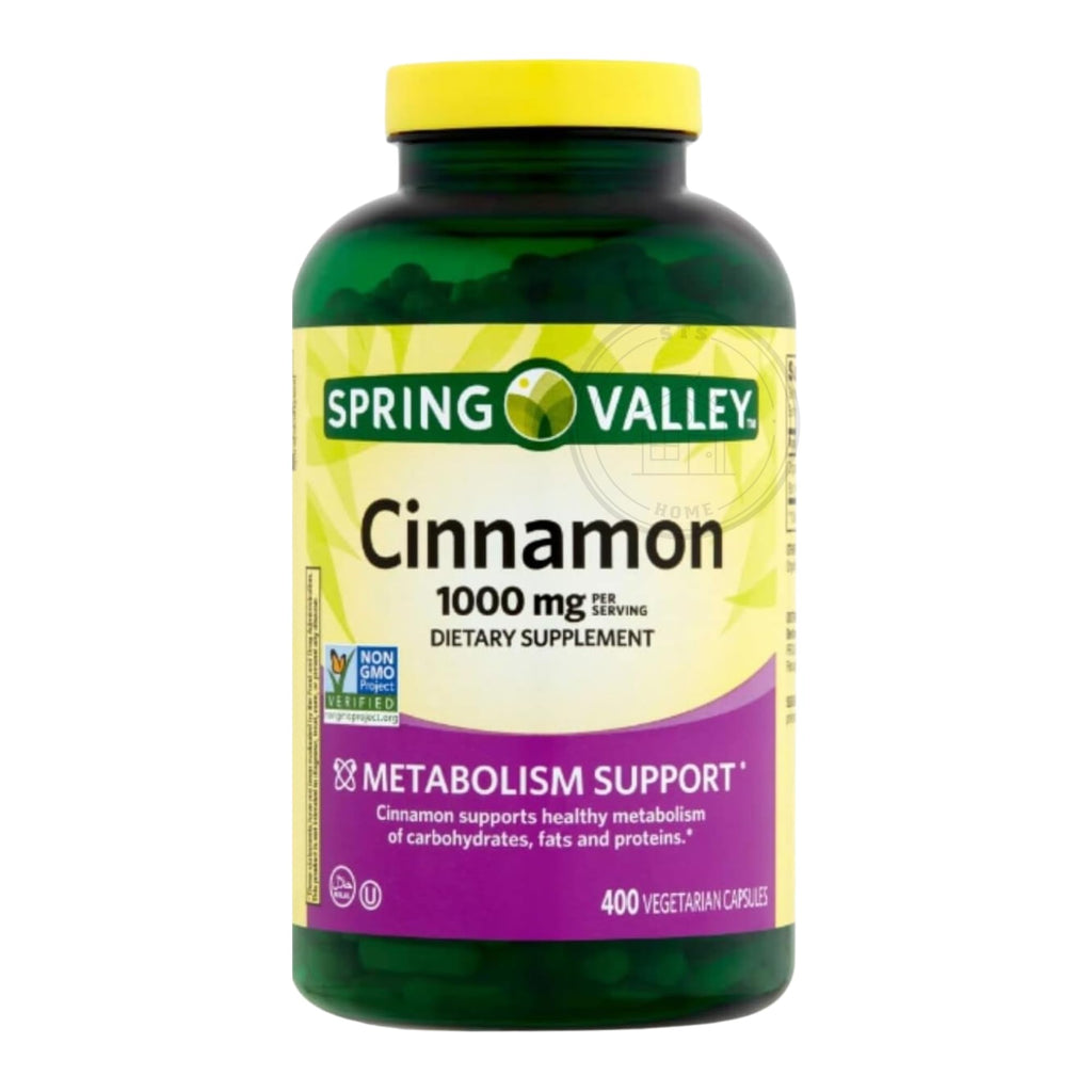 Spring Valley Cinnamon supplement bottle label details