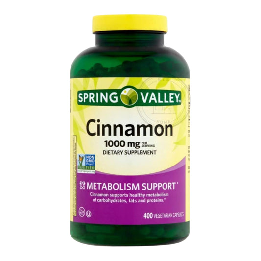 Spring Valley Cinnamon supplement bottle label details