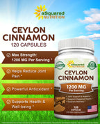 ASquared Nutrition Ceylon Cinnamon supplement bottle label details