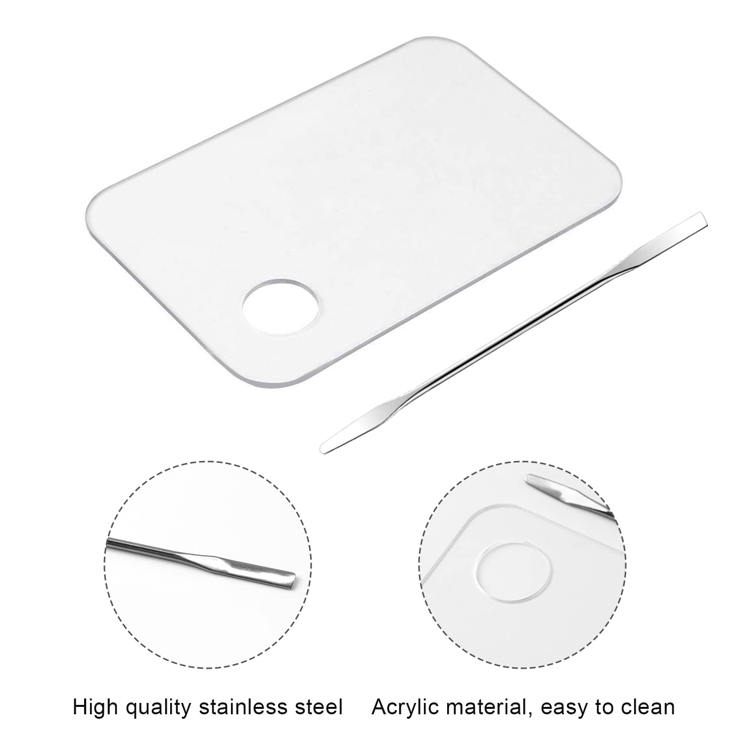 Stainless steel makeup spatula for foundation blending