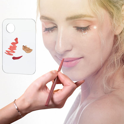 Close up of acrylic makeup palette ergonomic design