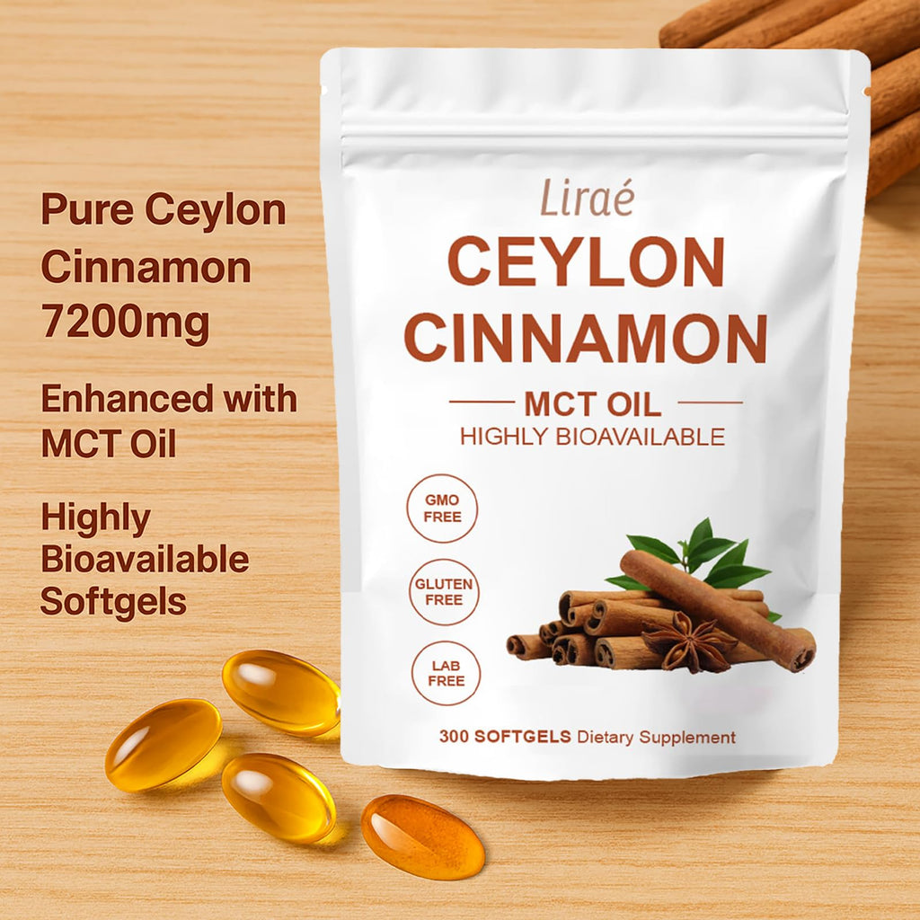 Close up of Lirae Ceylon Cinnamon dietary supplement
