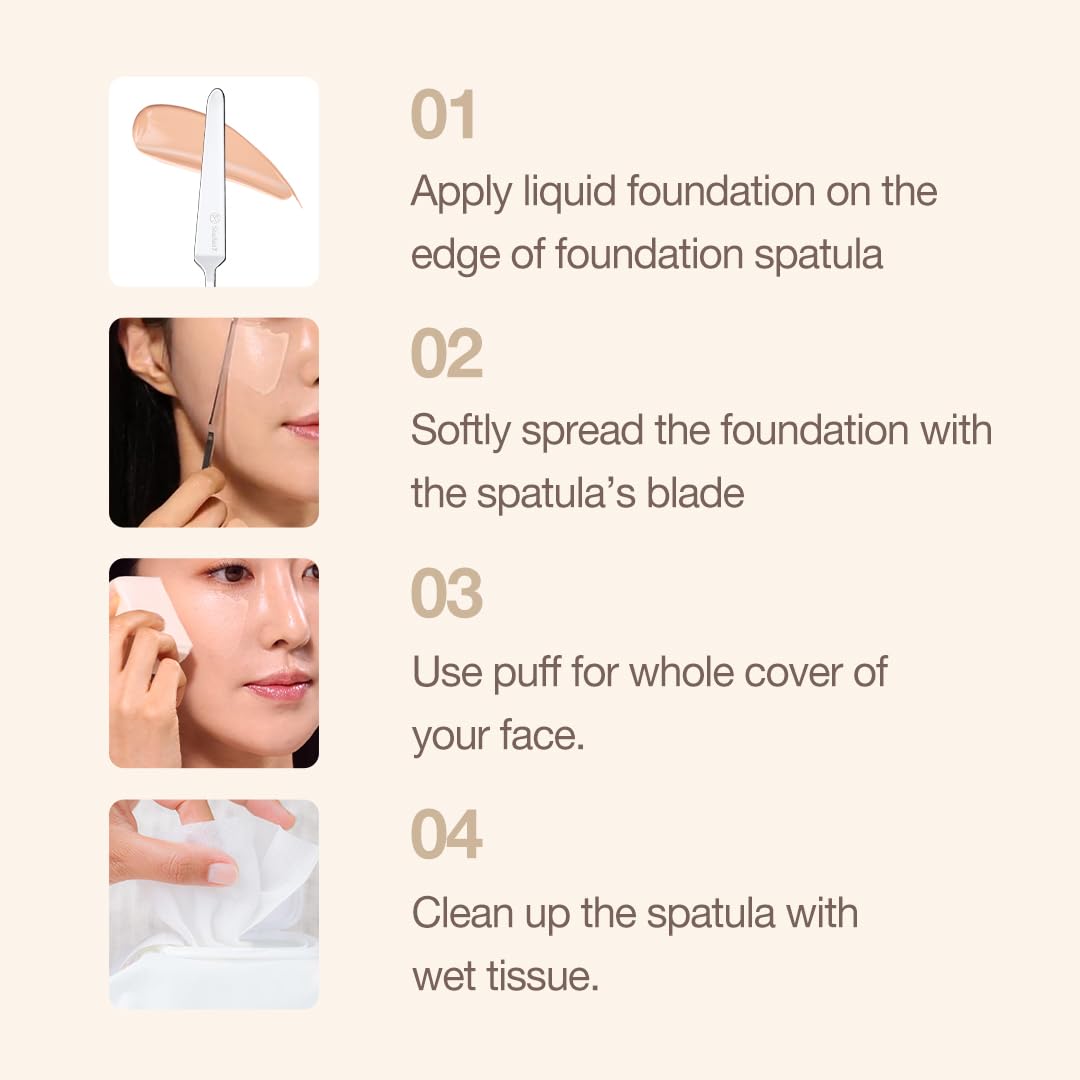 Studio17 foundation spatula applying liquid makeup on skin