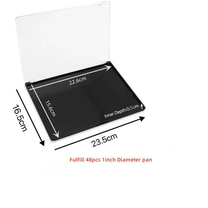 Udtip magnetic makeup palette showing interior layout for eyeshadows