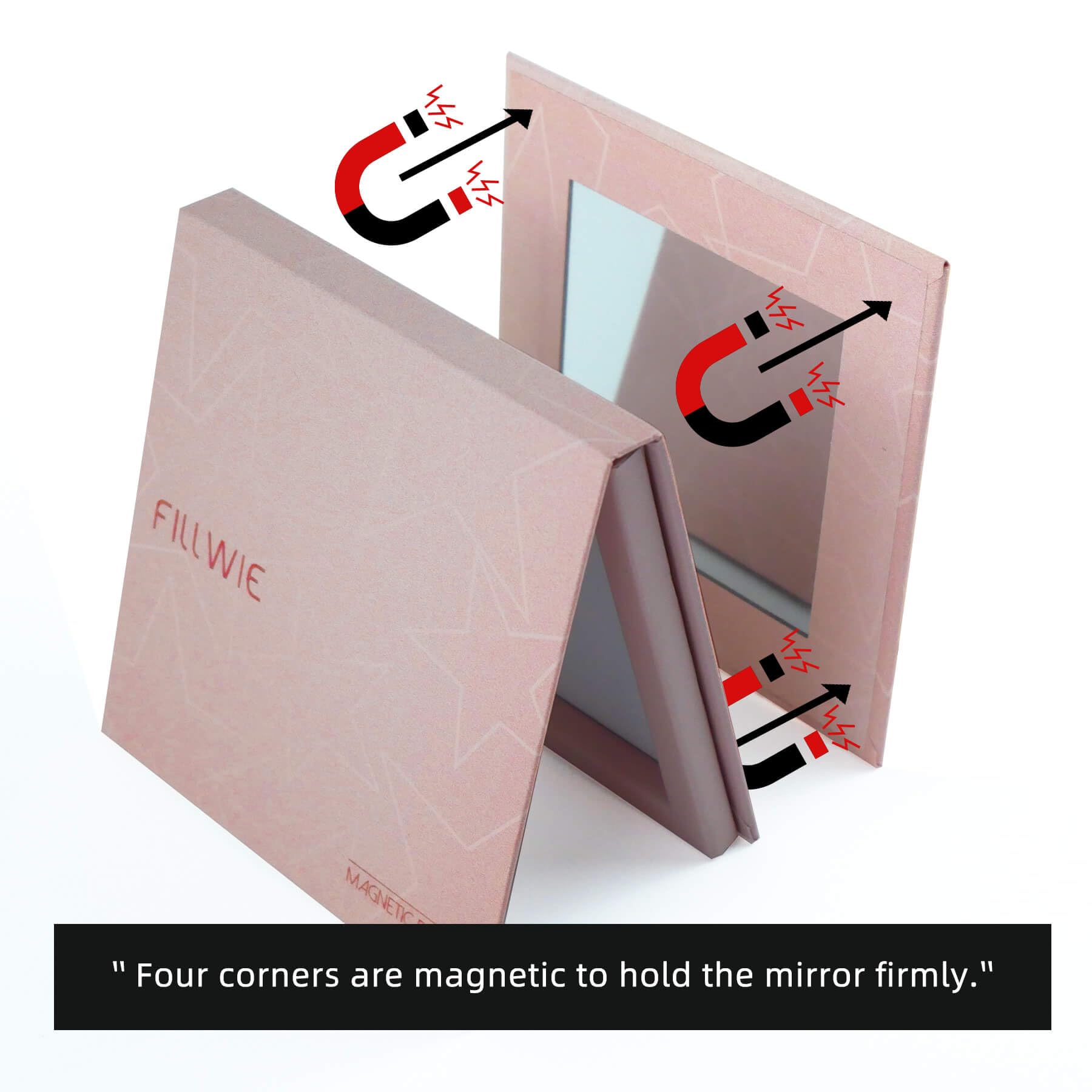 Fillwie magnetic makeup palette open showing mirror and empty slots