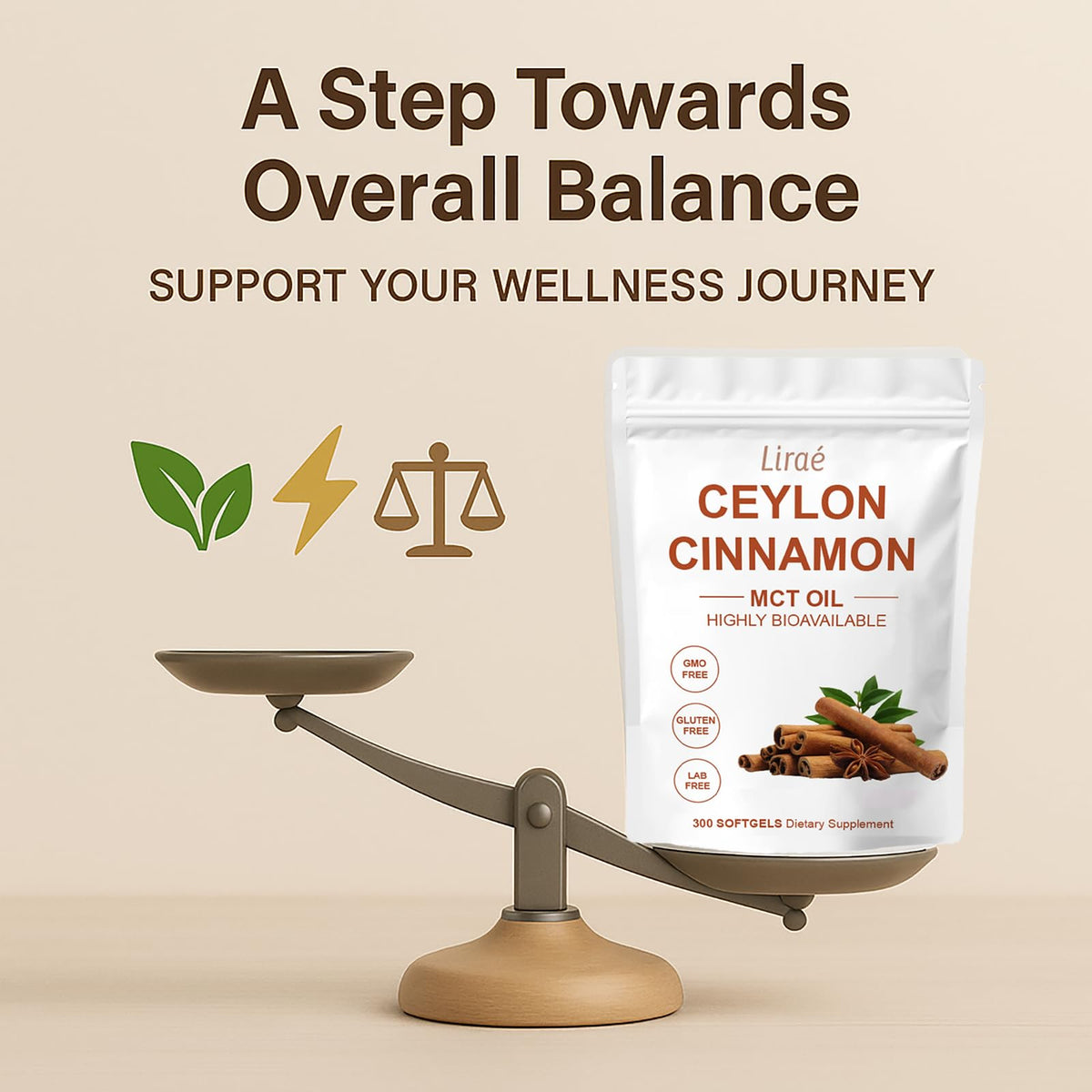 Premium Lirae Ceylon Cinnamon with MCT oil bottle