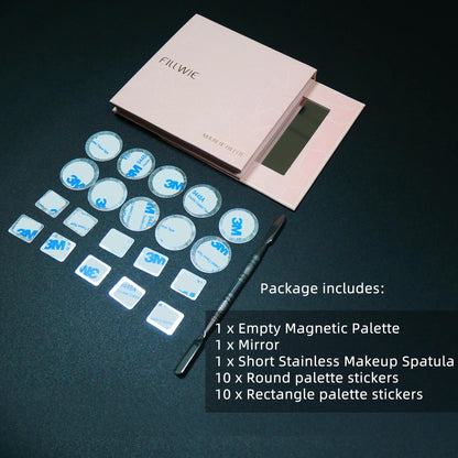 Fillwie palette kit including spatula and adhesive metal stickers
