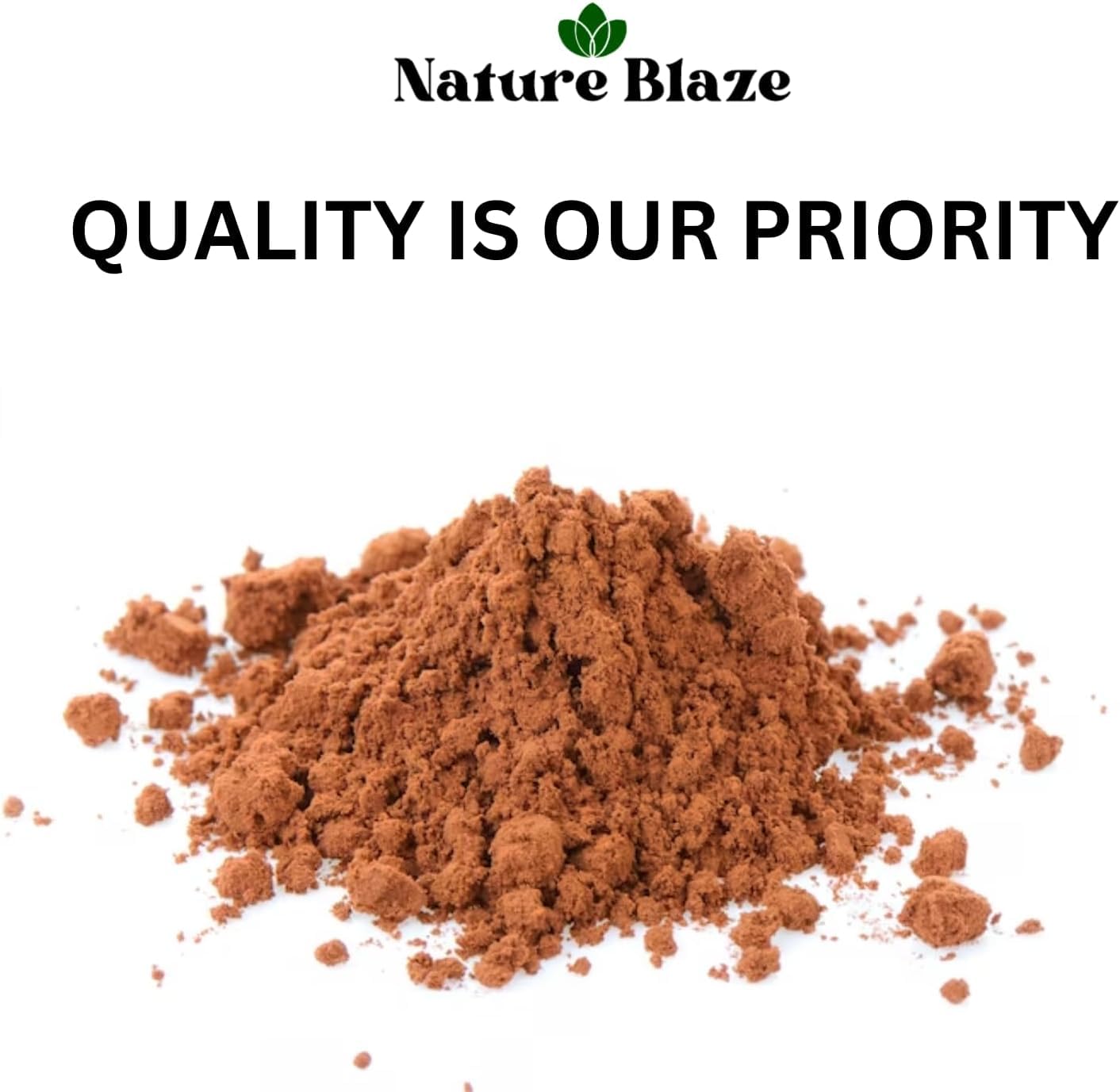Back label of Nature Blaze Arjuna powder showcasing pure ingredients and usage instructions.