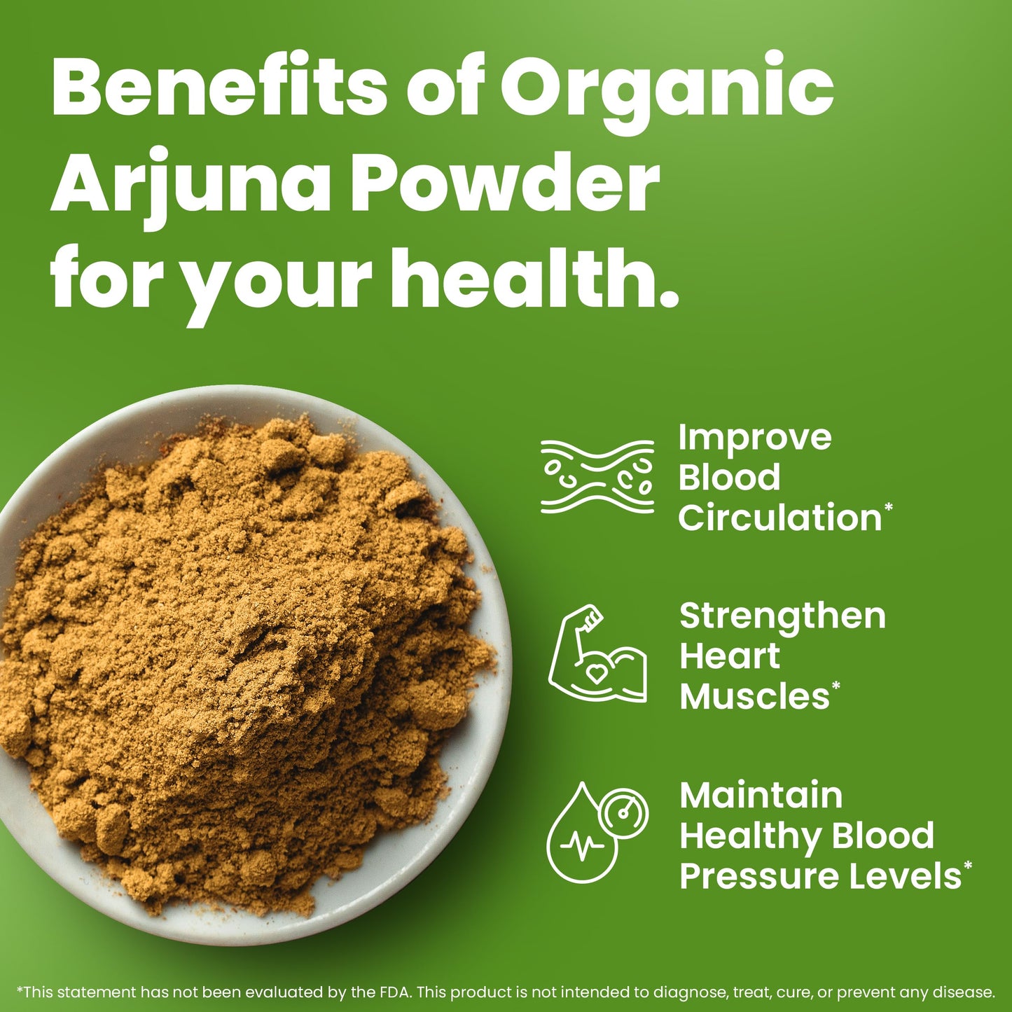 USDA certified organic Arjuna powder by Siddhayu for blood pressure support