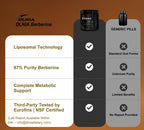 Close up of Dlnia Liposomal Berberine supplement bottle