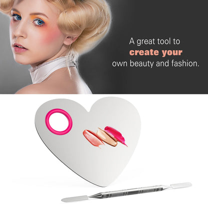 Luxspire makeup palette with metal spatula on white background