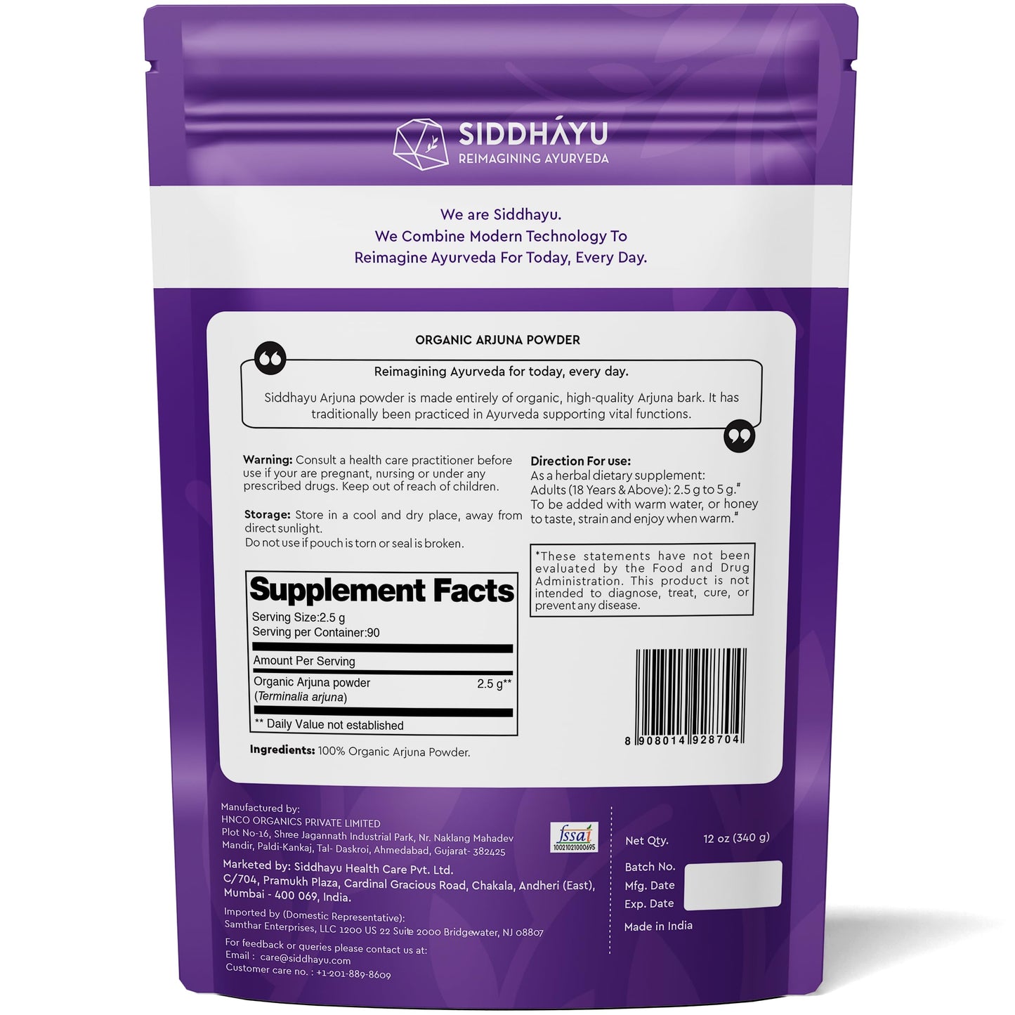 Authentic imported Siddhayu Arjuna powder for natural antioxidant defense