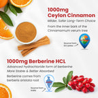Orange flavored Berberine and Ceylon Cinnamon vegan gummies