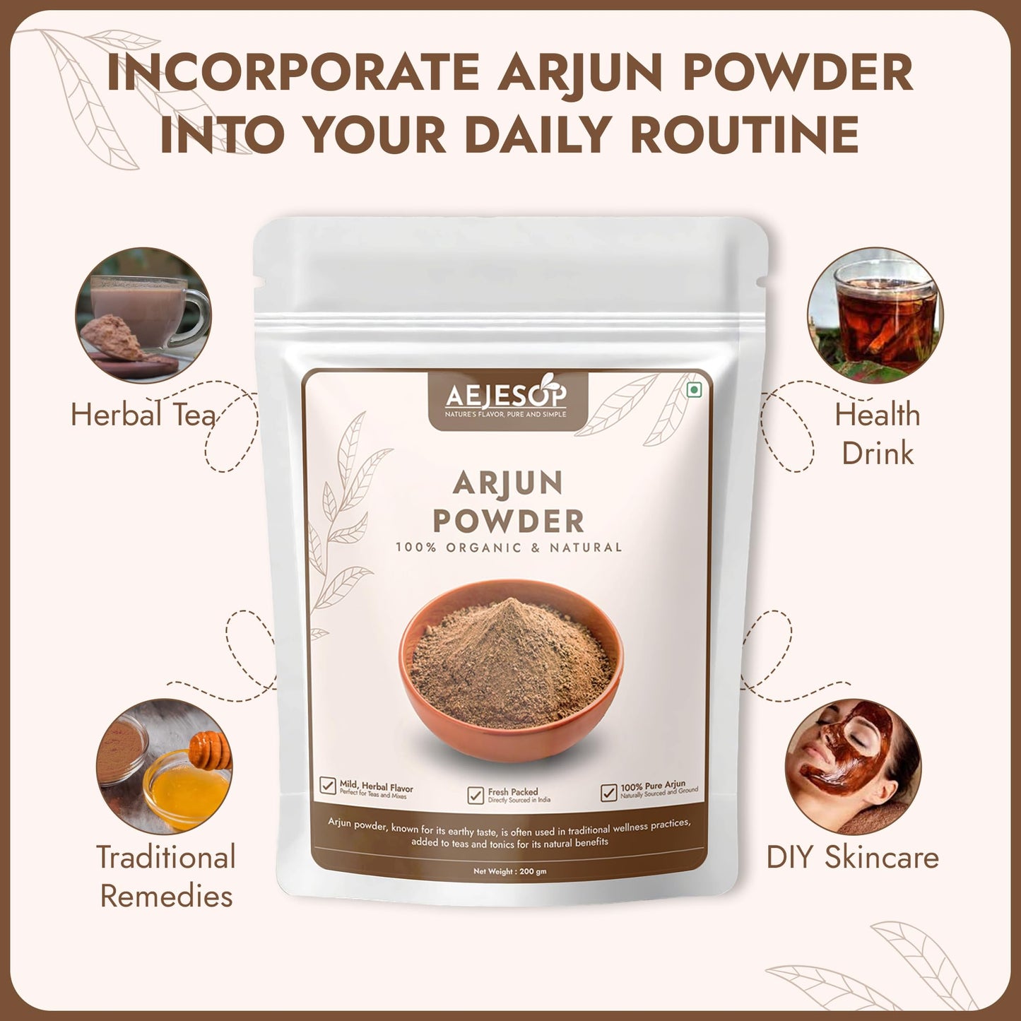 Aejesop herbal supplement package demonstrating the secure seal for freshness and international import quality.