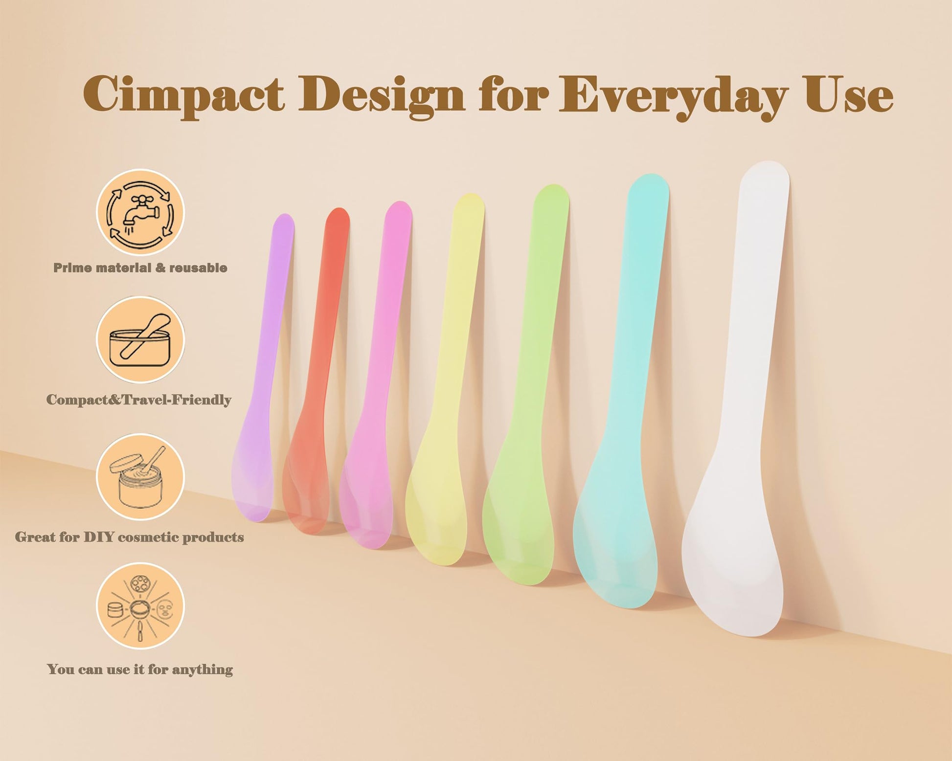 Hygienic makeup scoop for beauty product jars
