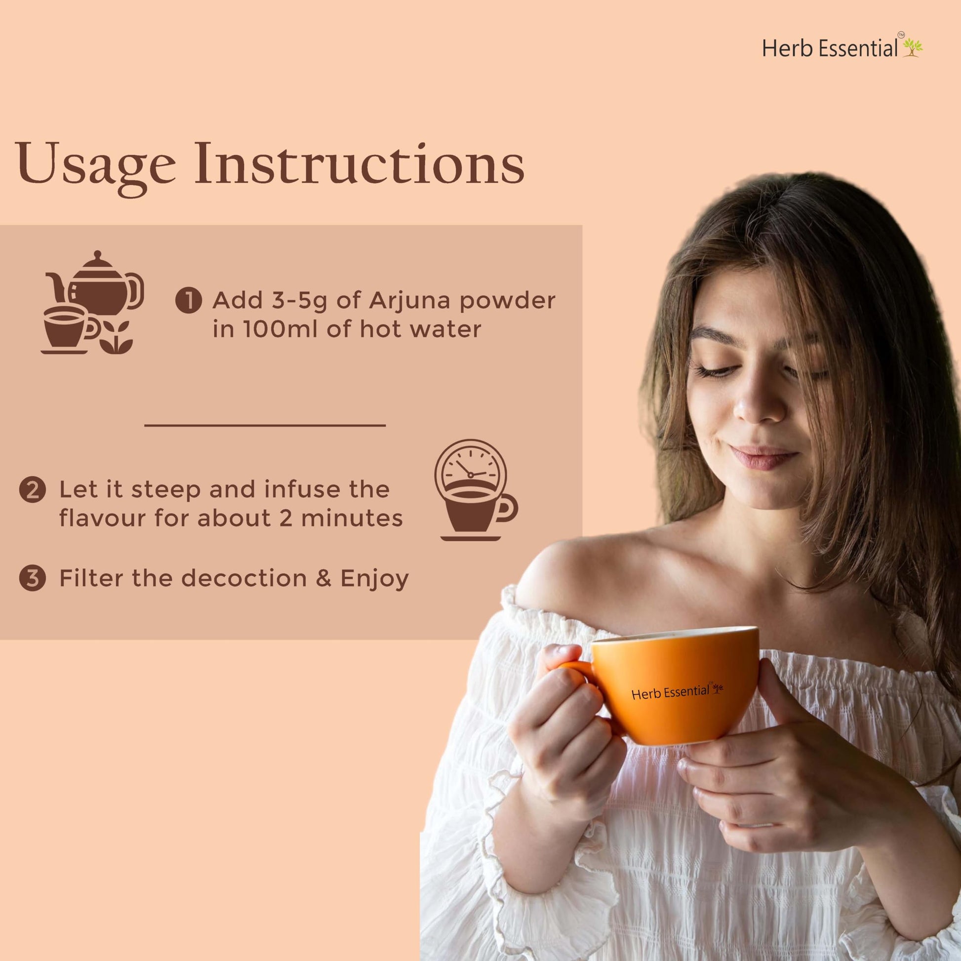 Premium quality raw Arjun Ki Chaal powder for daily circulation support.