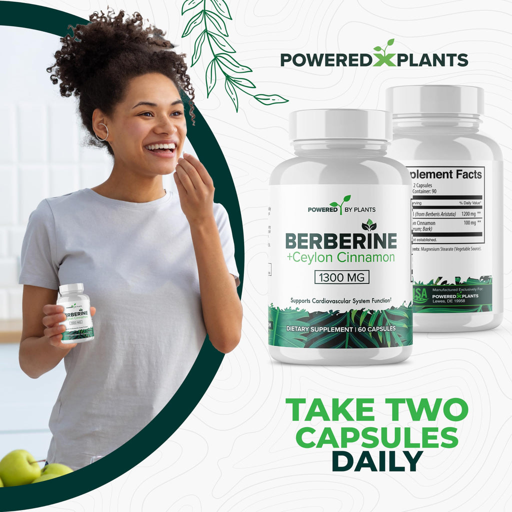 Powered X Plants Pure Berberine capsules for immune and metabolic health