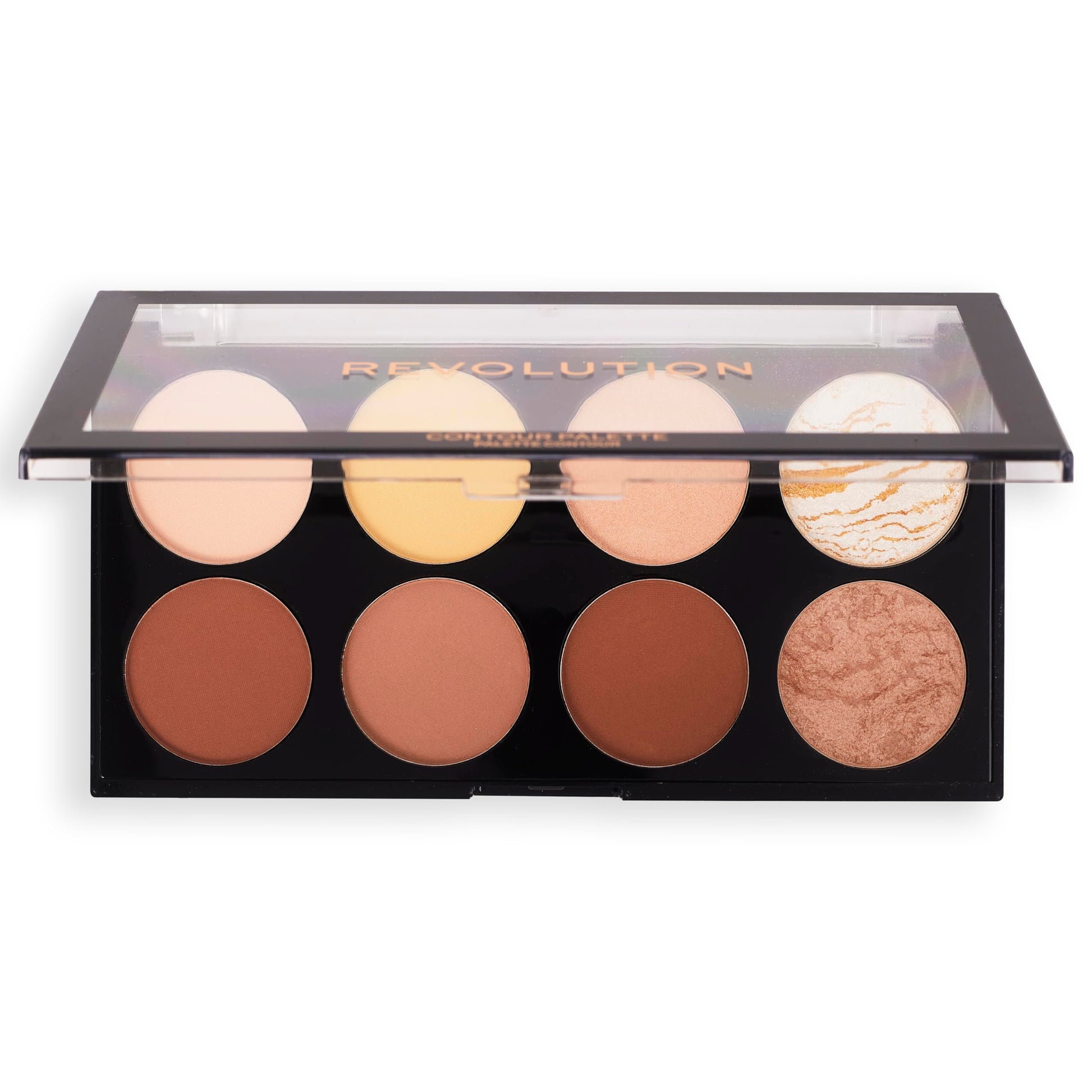 Back view of Revolution Beauty London face sculpting compact 13 grams