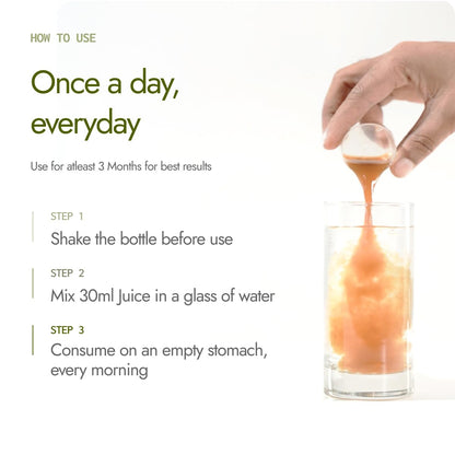 Kapiva everyday arterial health juice single bottle presentation layout for wellness consumer care