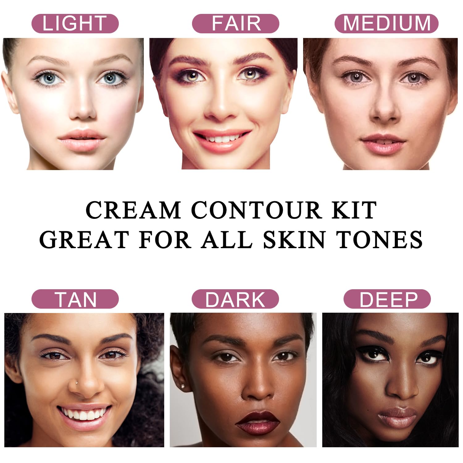 Close up view of Youngfocus professional contouring makeup kit