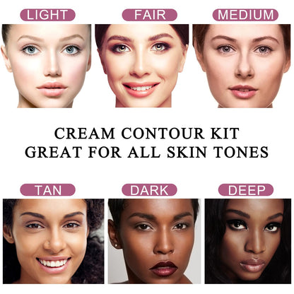 Close up view of Youngfocus professional contouring makeup kit