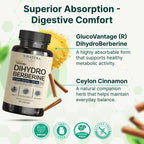 Vinatura Dihydroberberine with Ceylon Cinnamon ingredients panel