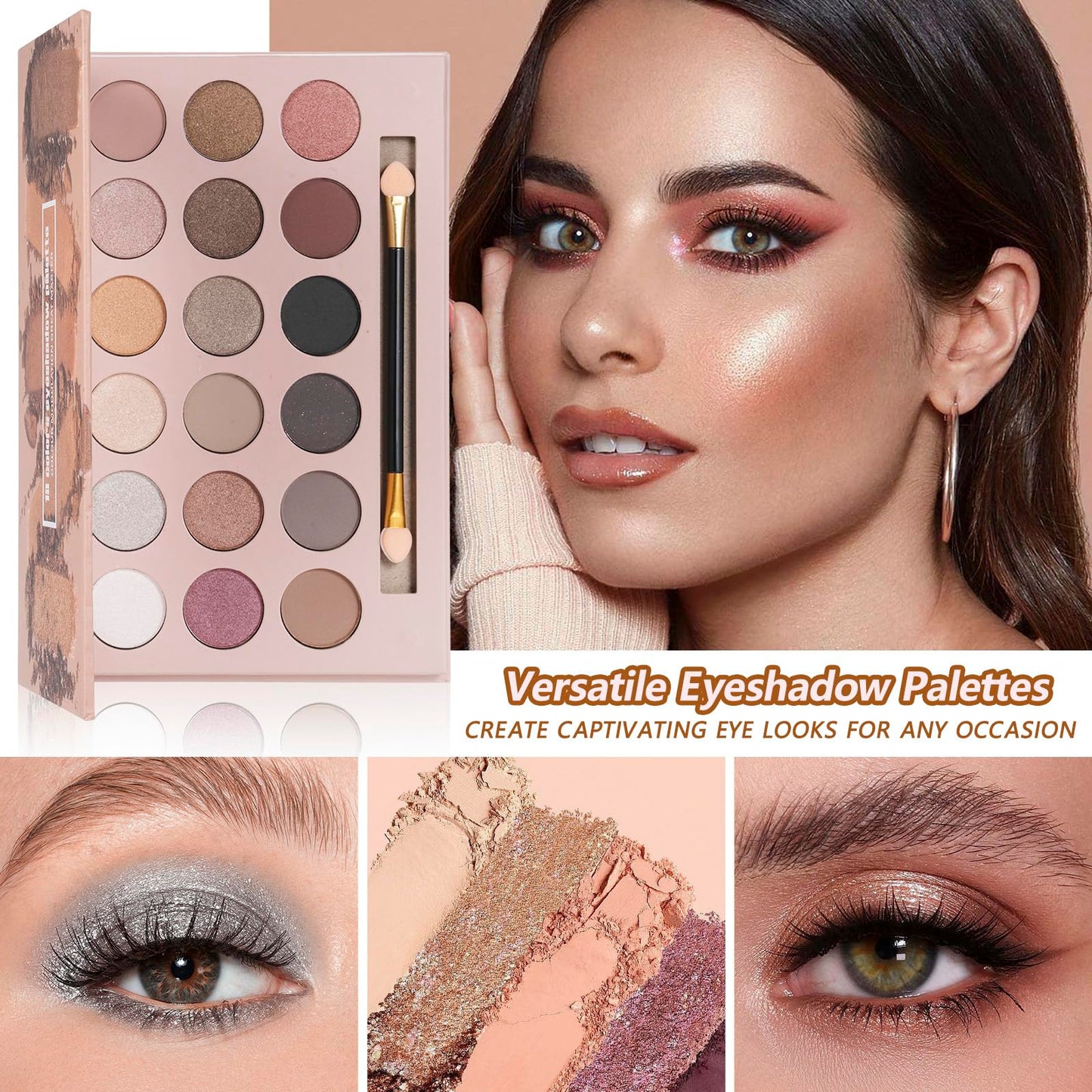 Liquid foundation lip gloss collection and black mascara included in the Kavcent cosmetics set