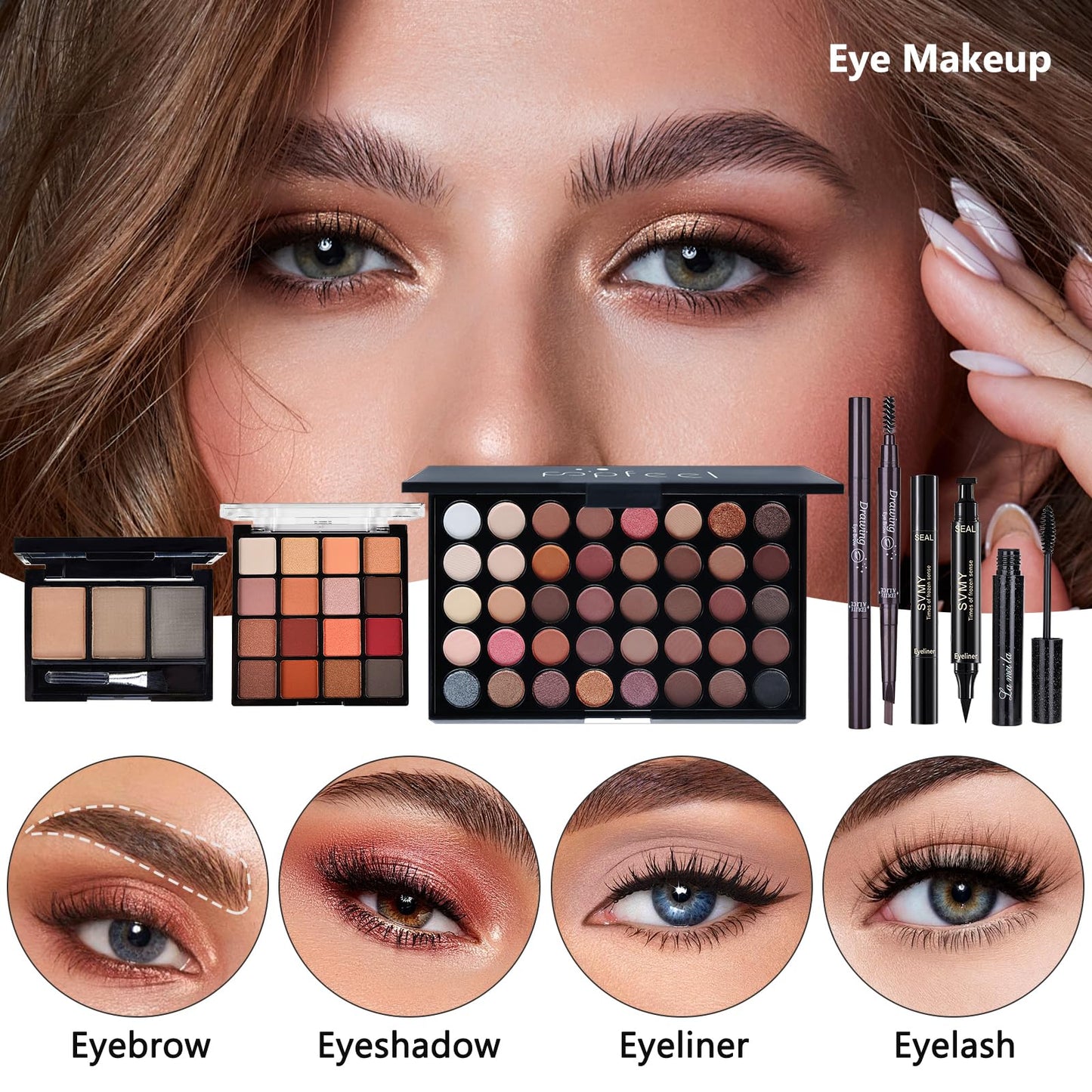BHUASANG CHAFFUL makeup essential bundle showcasing the black travel storage bag and included precise cosmetic brush set