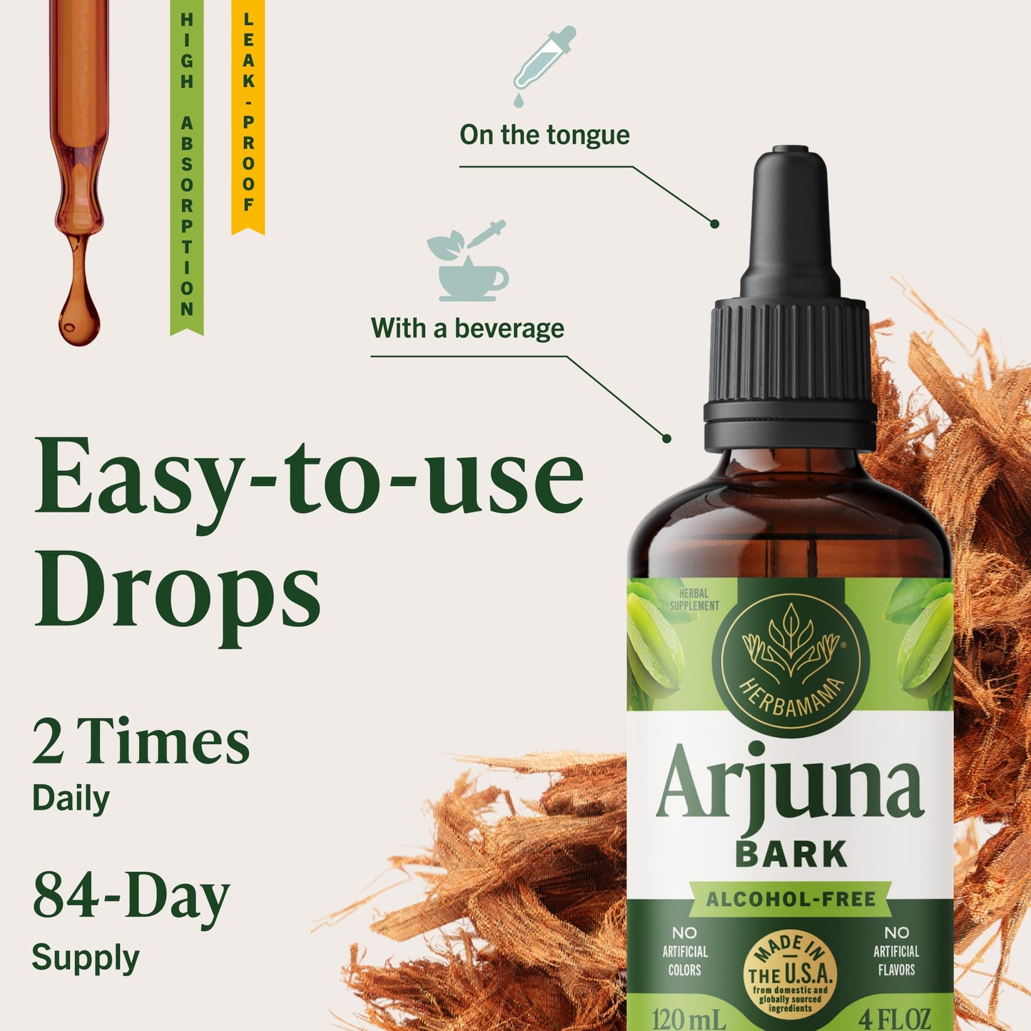 Authentic imported HERBAMAMA packaging with Terminalia arjuna details