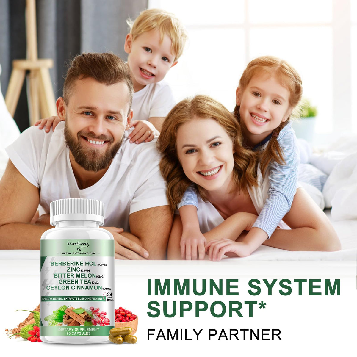 Detailed product label for Greenpeople Berberine 1500mg
