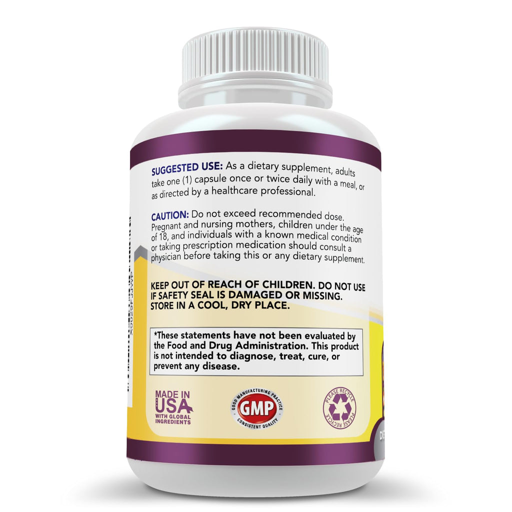 Simply Natures Pure Berberine capsules 120 count bottle side view