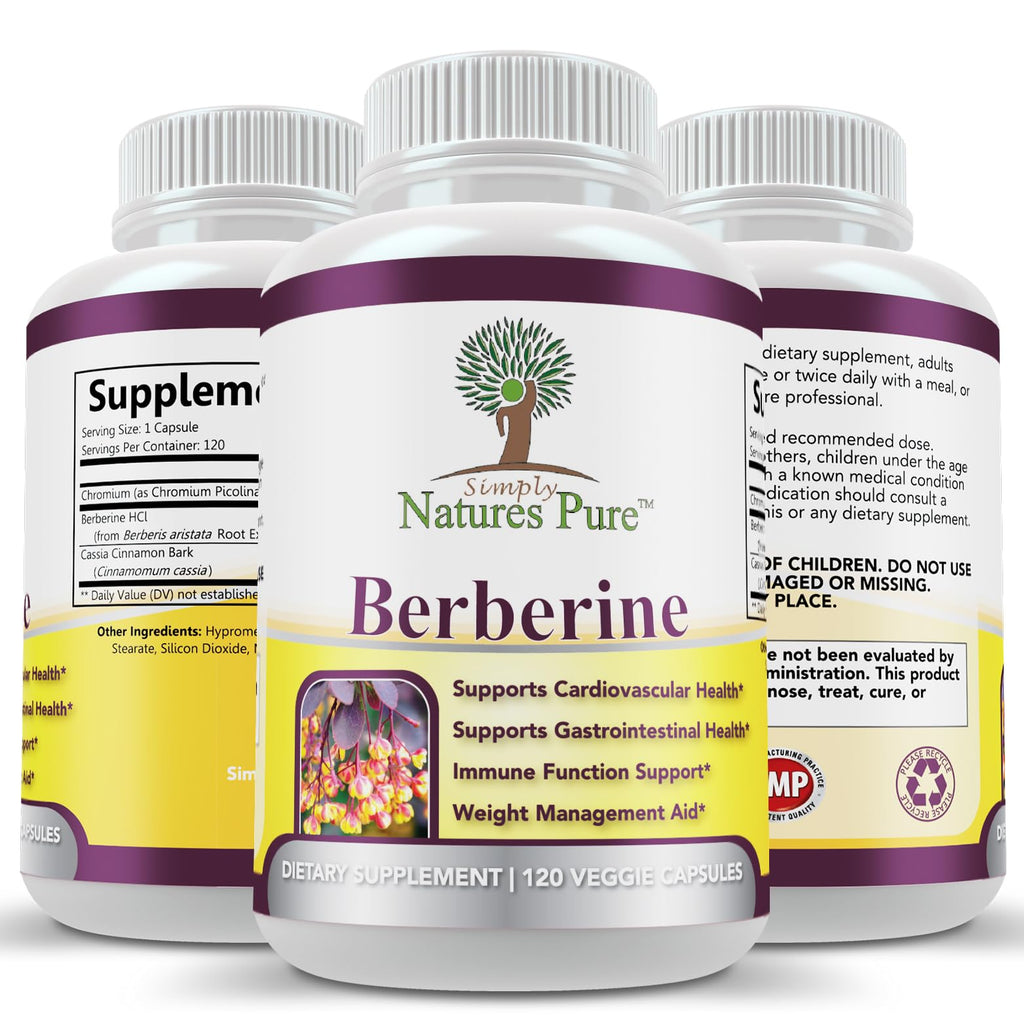 Simply Natures Pure Berberine 500mg ingredients and dosage info