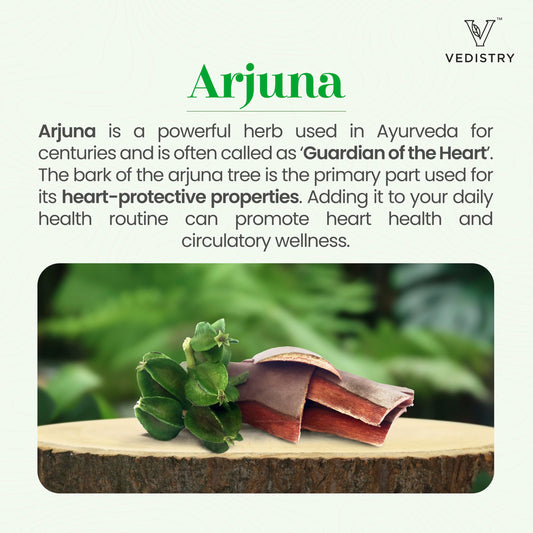 Vedistry Arjuna Plus 60 vegetarian tablets bottle packaging details