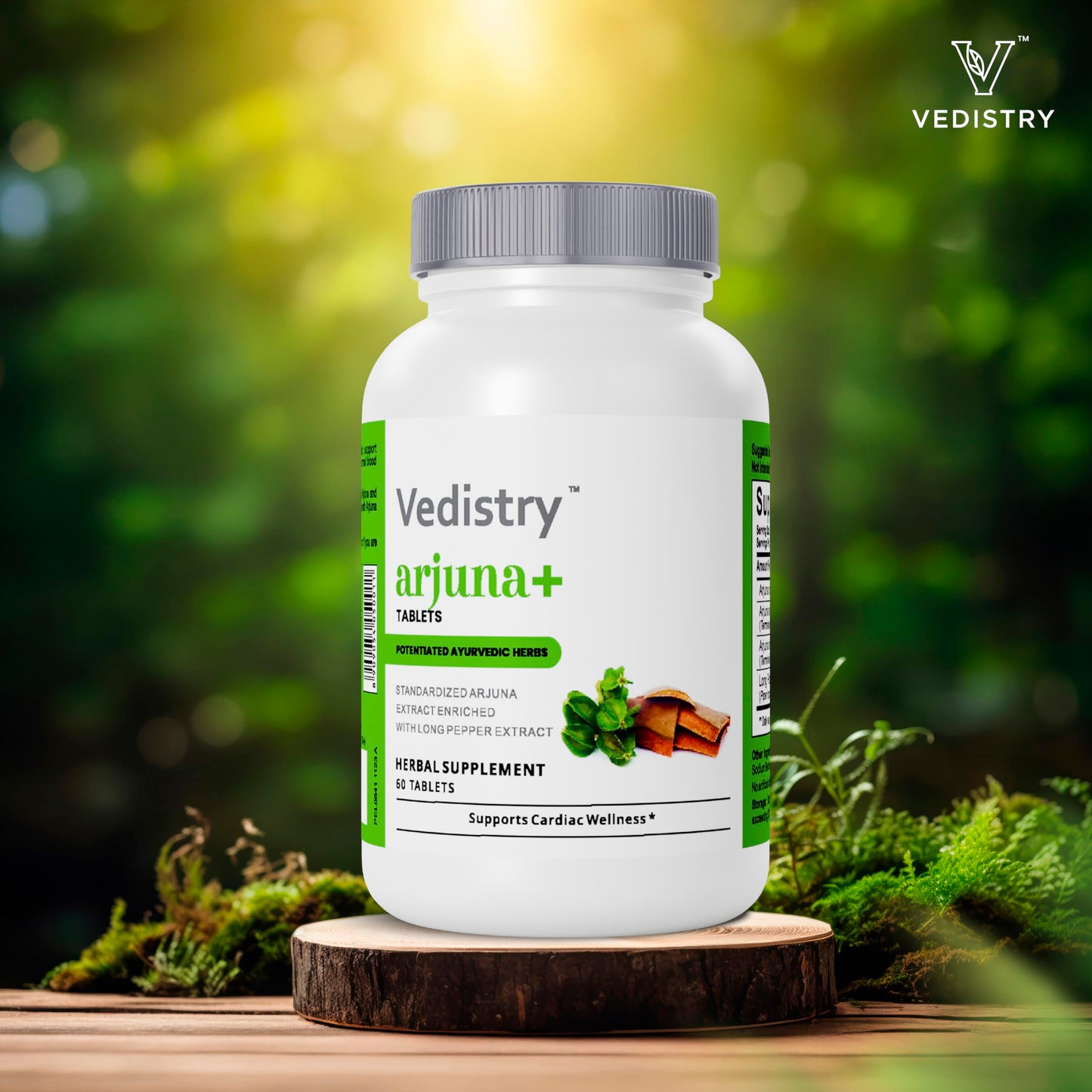 Vedistry Arjuna Plus herbal dietary supplement for healthy cholesterol maintenance