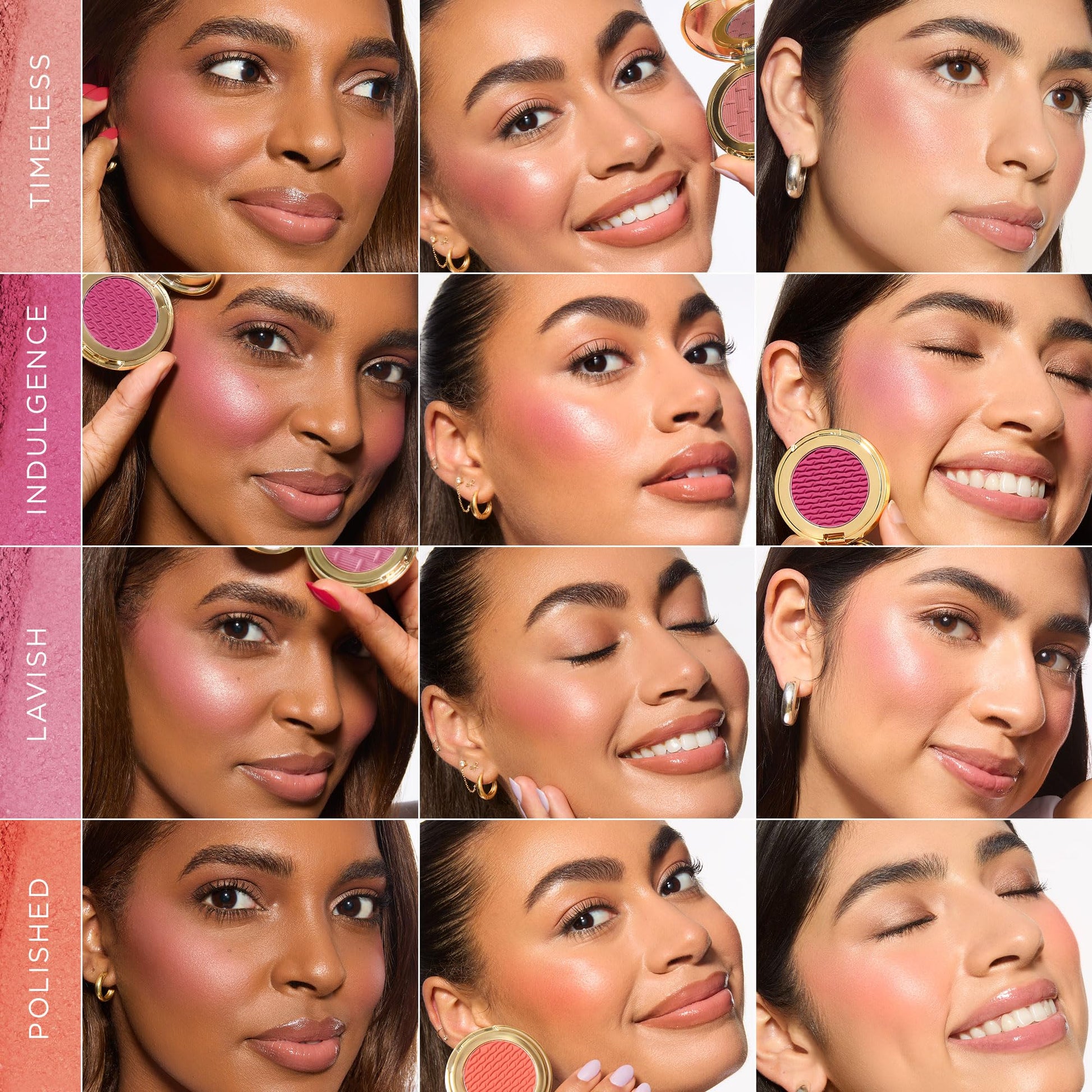 Tarte Golden Era Brush and longwear mineral pigment blushes displayed together on a clean background.