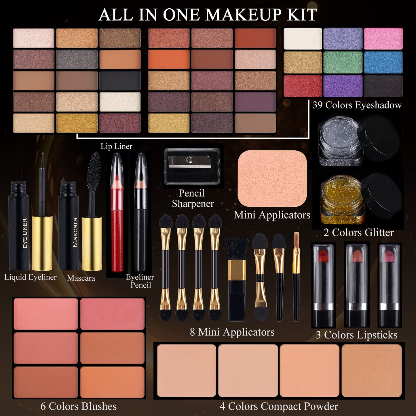Closed black travel case of Morneca makeup set
