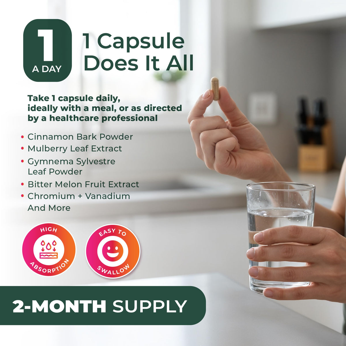 PurePremium Blood Sugar Support bottle side angle