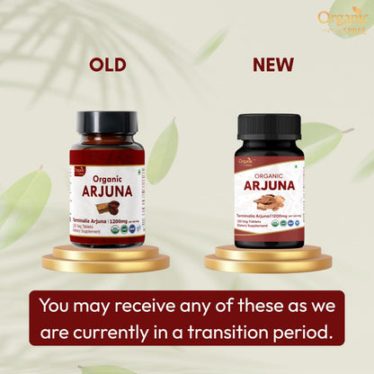 Organic Spree Terminalia Arjuna supplement facts showing certified USDA organic ingredients