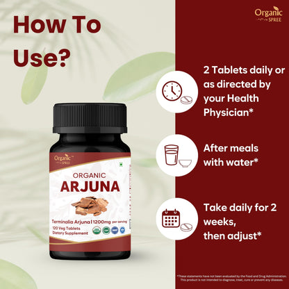 Close up of imported Organic Spree Arjuna dietary supplement for blood pressure management
