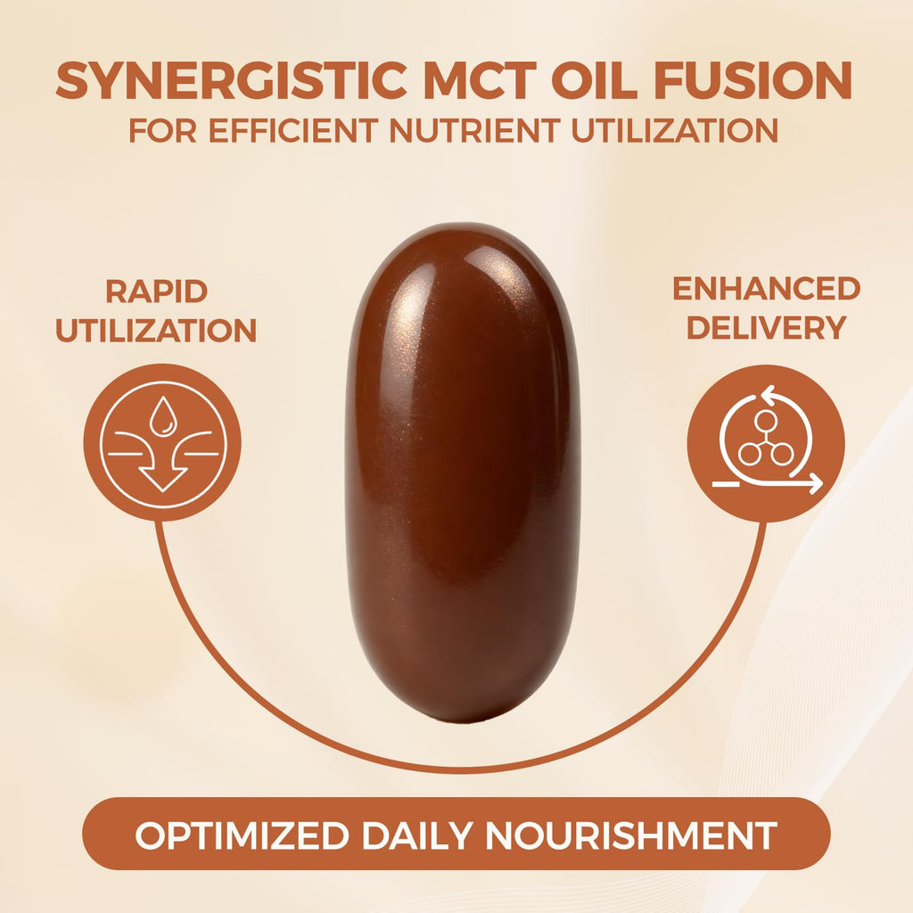 Close up of Lirae Ceylon cinnamon softgels with MCT oil label