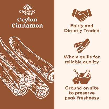 Organic India True Cinnamon bottle label details