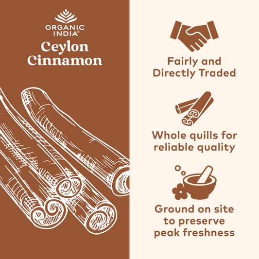 Organic India True Cinnamon bottle label details