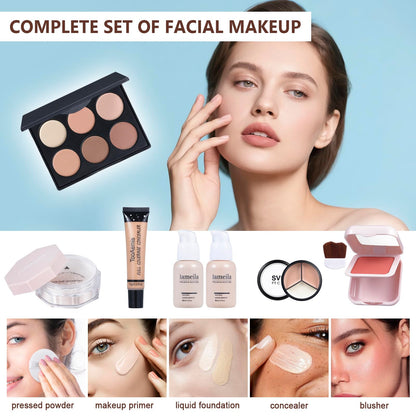 TooAemiS professional makeup kit highlighting the included silicone face practice board for cosmetic training.