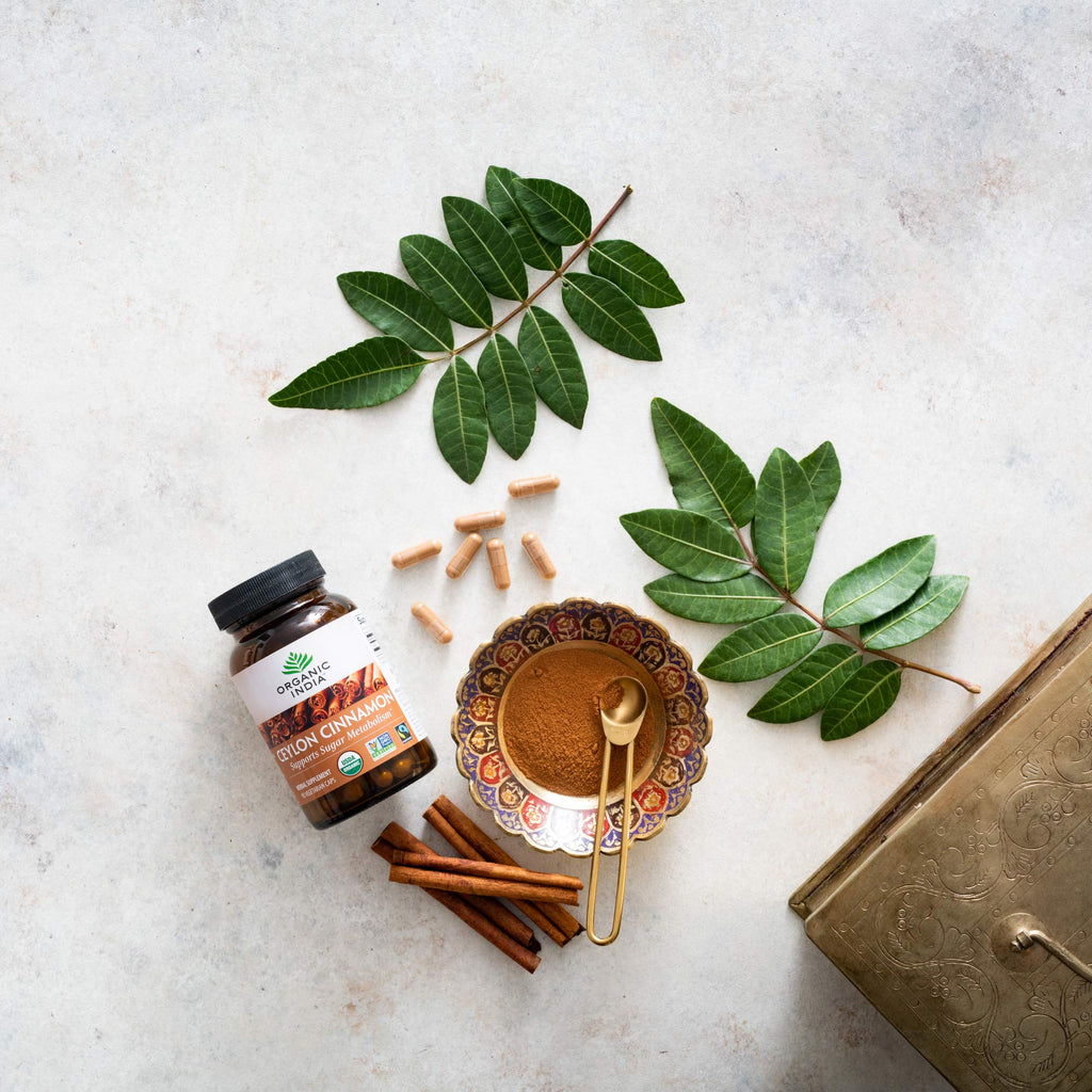 Organic India herbal supplement capsules packaging