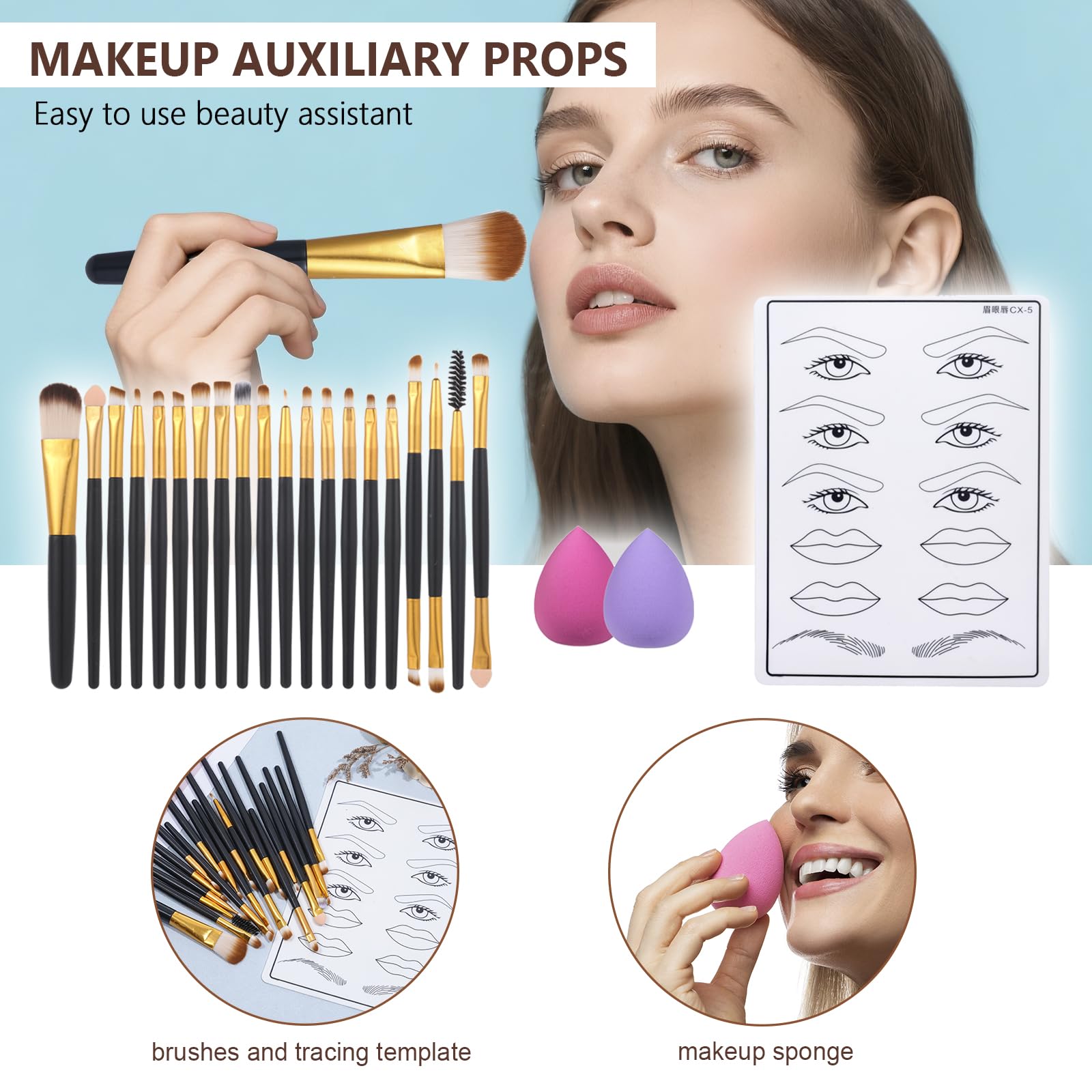 TooAemiS waterproof makeup items featuring the eyebrow pencil, mascara, and winged eyeliner stamp.