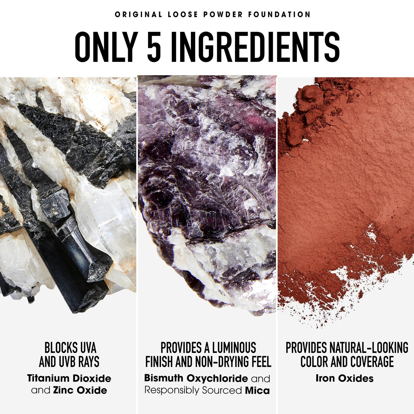 Swirl tap buff application process demonstration using loose mineral powder foundation