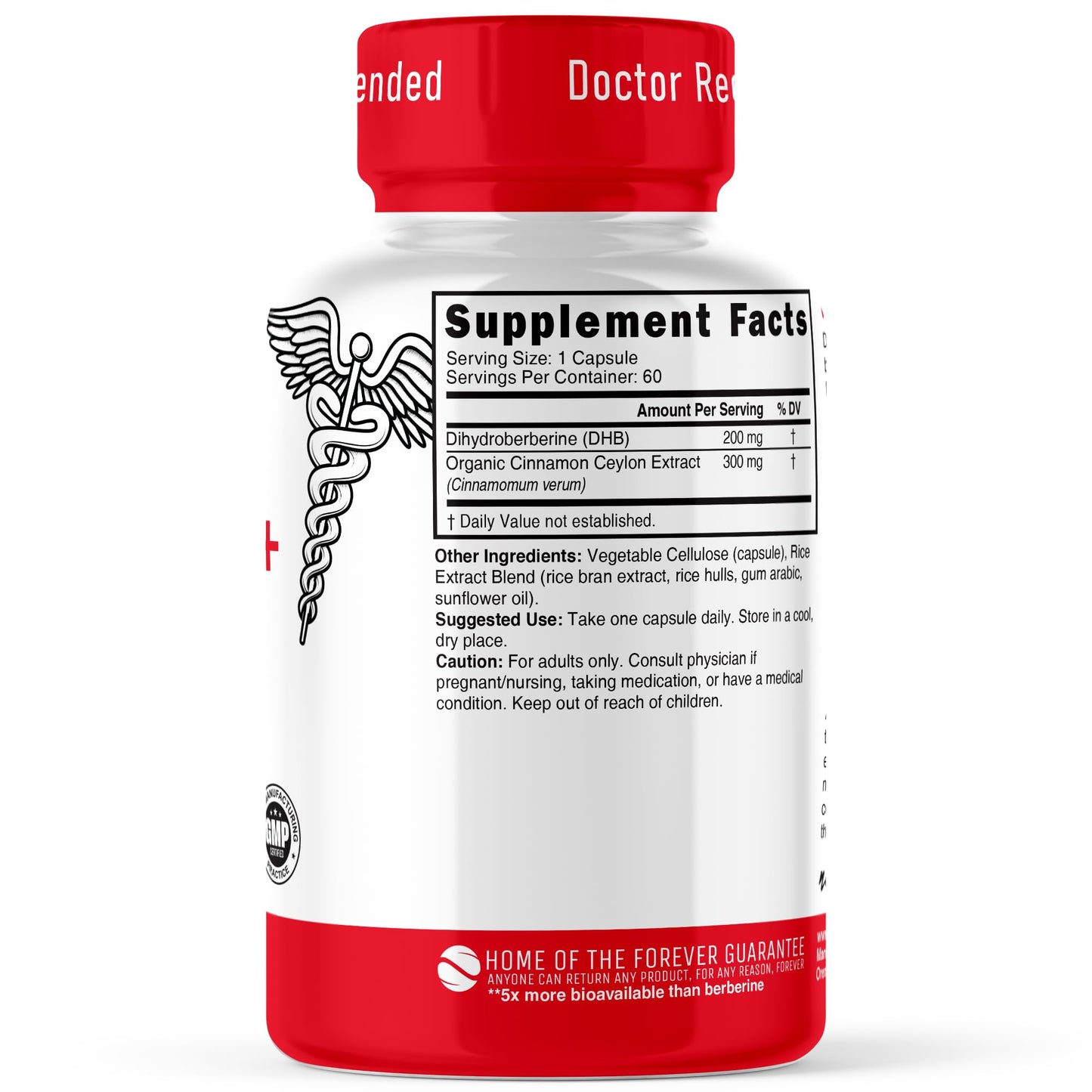 Natures Fusions Dihydroberberine supplement label details